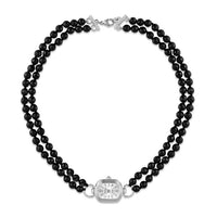 All Black Pearl Watch Choker