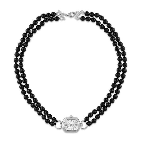 All Black Pearl Watch Choker